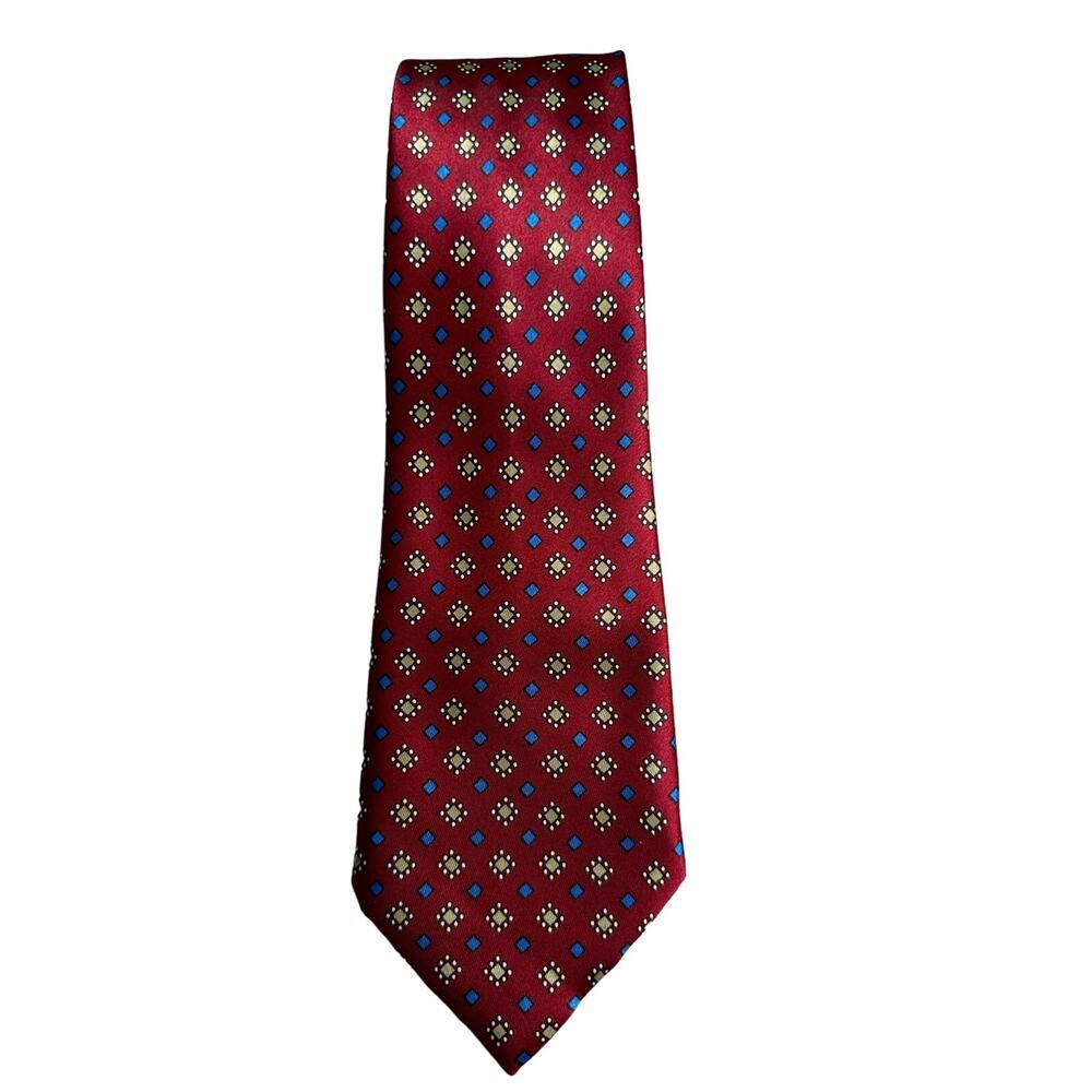 Vintage Studio 890 Silk Tie Abstract Diamond Blue Dot Design